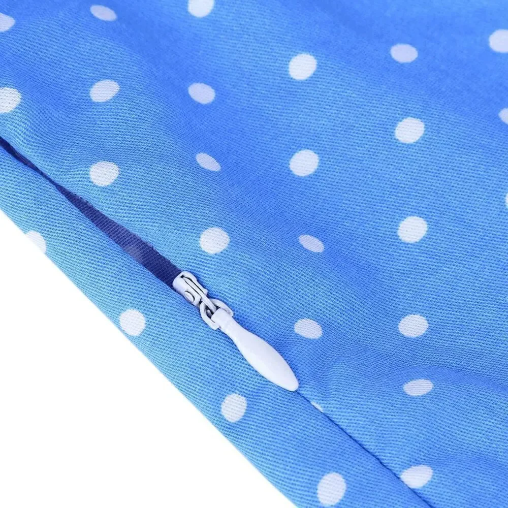 💙 NWT Pinup Retro 1950s Blue Polka Dot Tulle Hem Halter Tea Dress with Belt M - Picture 6 of 14